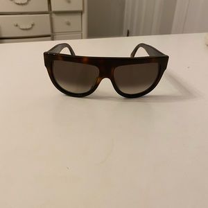 CELINE Flat-Top Round Shield Sunglasses
